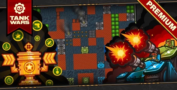 Tank Wars - HTML5 Game 120 Levels + Level Constructor + Mobile!